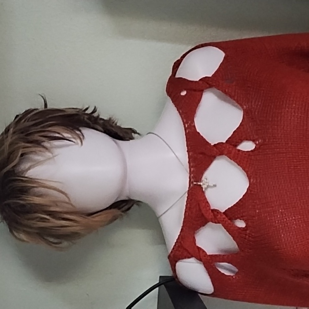 Elegant Off-the-Shoulder Red Sweater